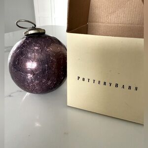 Pottery Barn Amethyst Glass Ornament  great condition